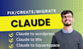 rebuild, migrate claude html lovable website to wordpress wix squarespace
