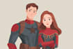 draw amazing couple superhero character