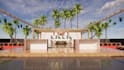 render backyard front yard garden pool patio deck terrace 3d landscape, pavilion
