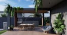 redesign modern commercial complex, front elevation, facade,3d house rendering