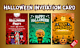 design a spooky halloween party invitation card or event flyer