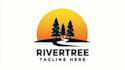 make eye catching river tree sunset logo