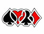 do modern poker chip, playing card, poker logo