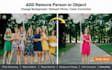 image edit add remove object person people from photo, change replace background