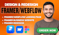 redesign framer website design framer webflow landing page framer website design
