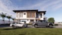 design landscape, garden, pool, pergola and 3d rendering