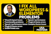 fix wordpress and elementor issues fast