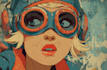 create a retro style cartoon illustration