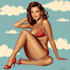make retro pin up illustration elegant eye catching