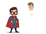 make a cartoon and caricature like super hero