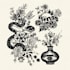 draw a custom linocut style flash tattoo design
