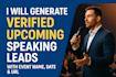 generate paid speaking lead, public speaking leads, event leads