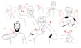draw vector asl line art illustrations and gestures
