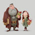 illustrate christmas card, christmas character