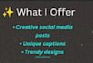 create trending and modern social media posts for brands for