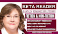 beta read fantasy romance thriller psychology or literary fiction novel