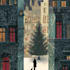 create a beautiful illustrated christmas card