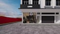 aesthetic mix use area,bakery and cafe design,cgi 3d render,interior walkthrough
