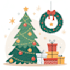 design a custom flat style christmas illustration