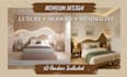 create modern living room or bedroom interior design with 3d visuals