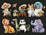 draw animals in cartoon style