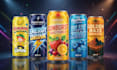 design energy drink, beer, soda, and juice can label