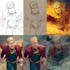 do a superhero comic illustration
