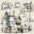 sketch houses and buildings