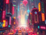 draw cyberpunk futuristic city