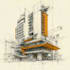 draw building sketch, building line art or any other object