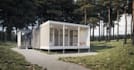 build up 3d modular house, prefab metal structure, cgi exterior, tiny home decor
