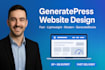 create modern, generatepress wordpress website using generateblocks
