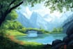 create fantasy landscape illustrations