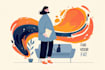design a 2d flat illustration for your website
