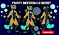 draw custom ref sheet , fursona ref ,sheet furry reference sheet furry nsfw art