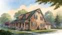 draw realistic house digital watercolor portrait
