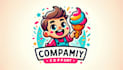 do cartoon boy eating ice cream logo with creative concept