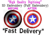 do applique, chenille, 3d puff and patch digitizing