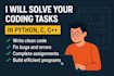 do python, c, cpp, and java projects, assignments, and game development