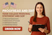 proofread and edit your college personal statement sop and college application