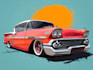 create cool classic car illustration