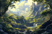 do fantasy background and landscape