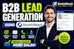 do b2b lead generation using rocketreach and linkedin research