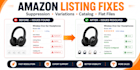 fix amazon listing issues, suppression and variations