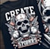 create professional t shirt skull graffiti logo