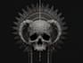 make conceptual dark art skull metal illustration
