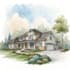 draw custom digital watercolor house illustrations