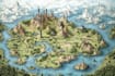 hand draw a fantasy map with digital color