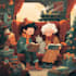 draw unique christmas illustration