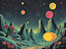 draw a unique psychedelic retro vintage illustration